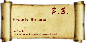 Prauda Botond névjegykártya
